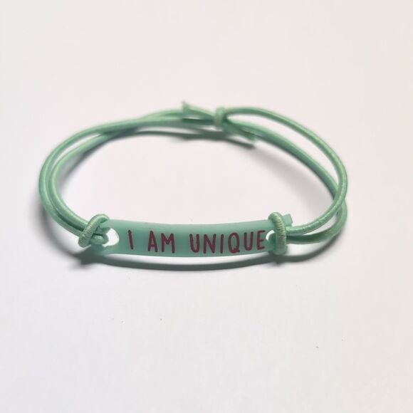 241 Blue I AM UNIQUE Stretch Band Bracelet - Picture 3 of 4